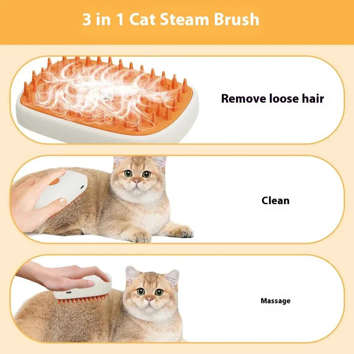 USB Rechargeable Pet Steam Comb