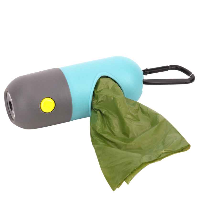 LED Pet Waste Bag Dispenser Organizer - Petfables - With Bag Sample