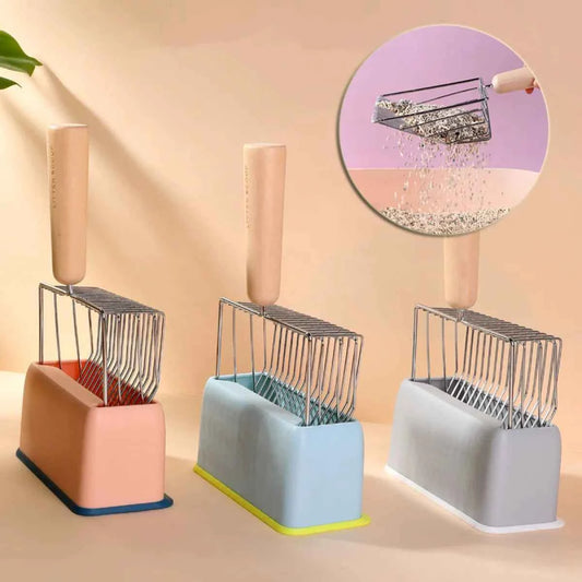 Wood Handle Metal Cat Litter Shovel - Petfables - All Varieties
