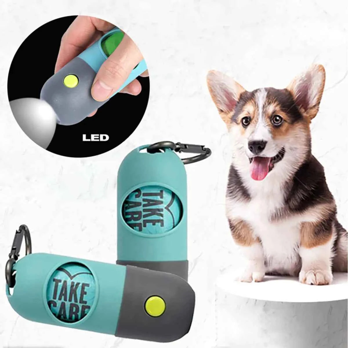 LED Pet Waste Bag Dispenser Organizer - Petfables