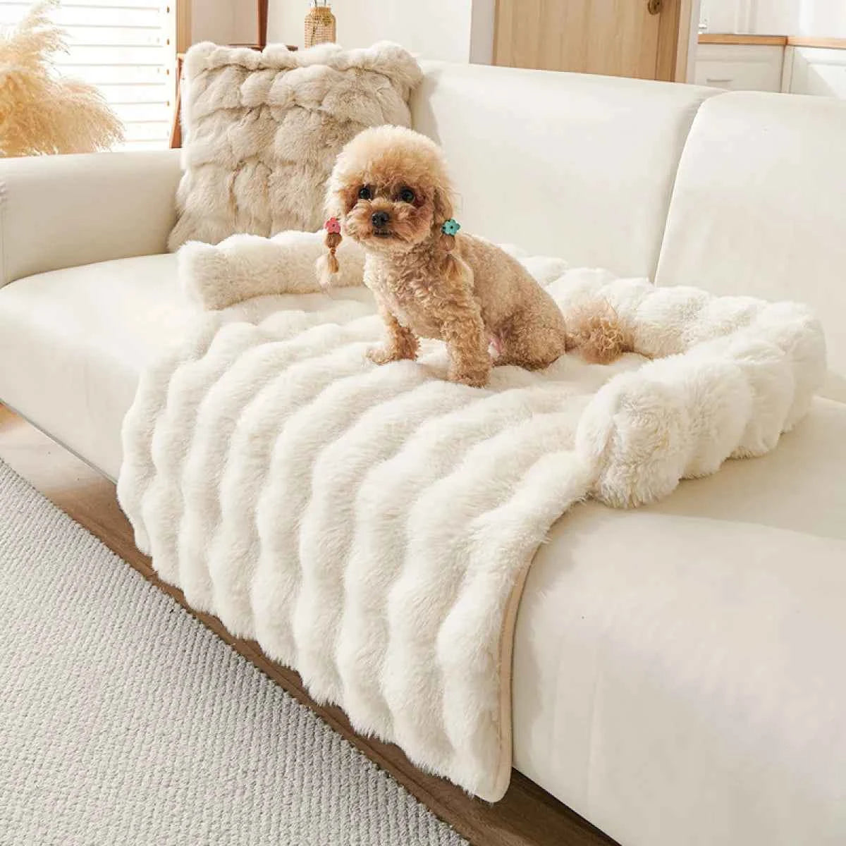 Thick Thermal Non-Slip Dog Cat Mat - Petfables - White