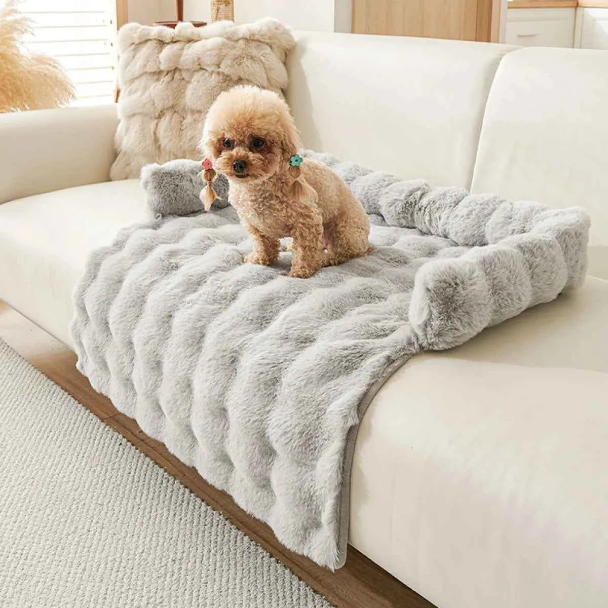 Thick Thermal Non-Slip Dog Cat Mat - Petfables - Light Grey
