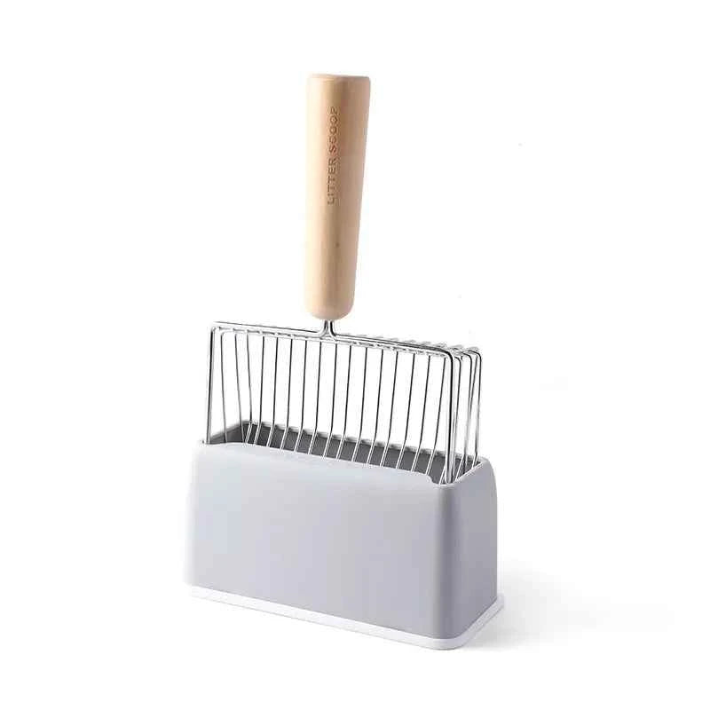 Wood Handle Metal Cat Litter Shovel - Petfables