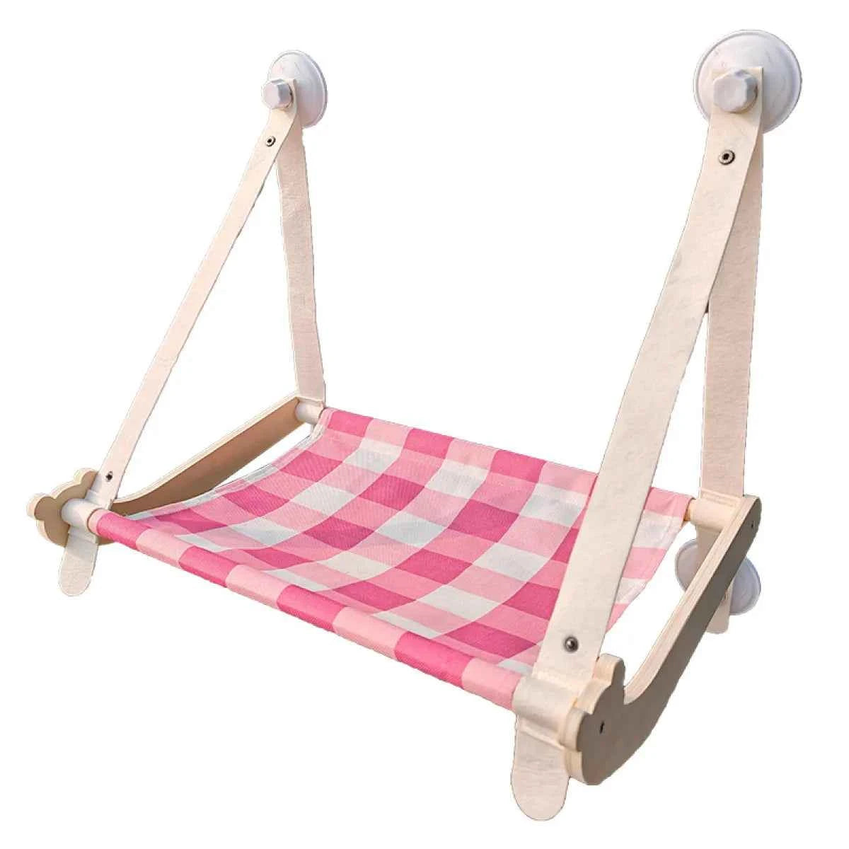 Durable Wooden Cat Window Hammock - Petfables - Pink