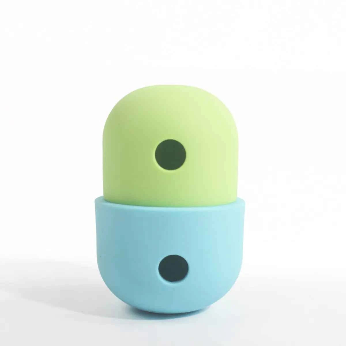 New 2-in-1 Dog Toy Ball - Petfables - Yellow Green/Blue