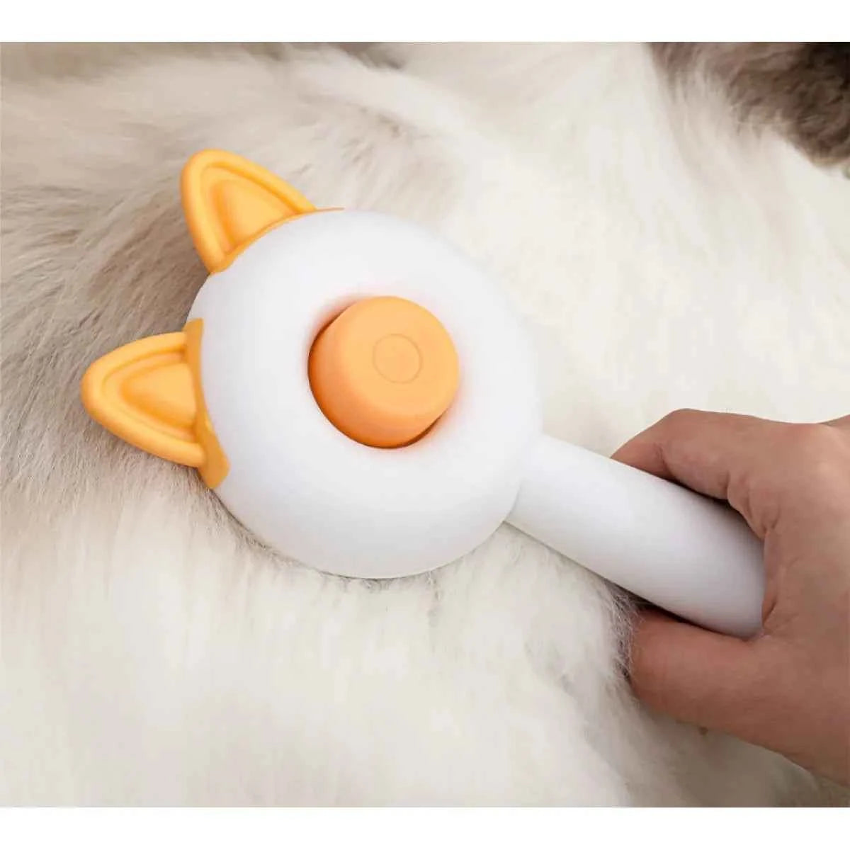 Self-Cleaning Pet Dog Cat Brush Comb - Petfables - Orange