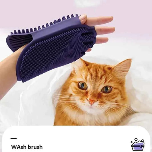 Dual-Sided Pet Shampoo Brush